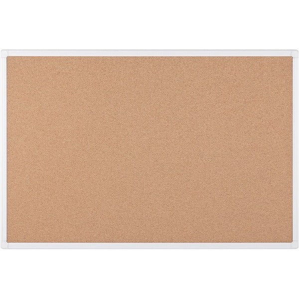 MasterVision Anti-Microbial Cork Board 24" x 36" - 24" (609.60 mm) Board Height x 36" (914.40 mm) Board Width - Cork Surface - Corner, Resilient, Antimicrobial - White Aluminum Frame