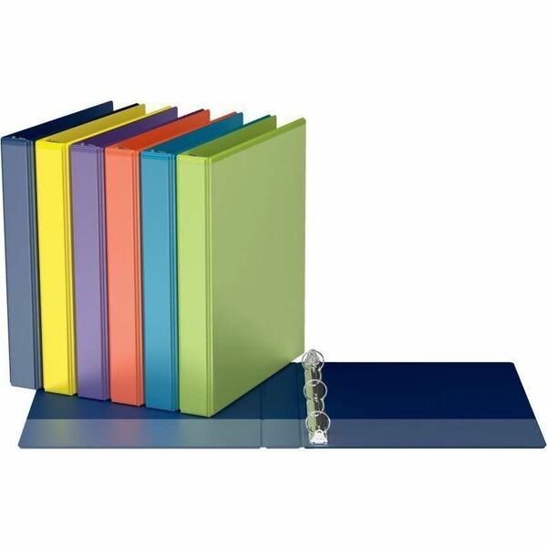 Davis Group Easyview Premium, Round Ring, Customizable, View Binder, 6 Pack (Orange, 1") - 1" (25.40 mm) Binder Capacity - 8 1/2" (215.90 mm) x 11" (279.40 mm) Sheet Size - 200 Sheet Capacity - 3 Ring - Fastener: Round Ring - Pocket: Inside Front & Back -