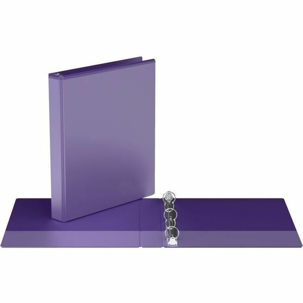 Davis Easyview 1" Round Ring Binder Purple - 1" (25.40 mm) Binder Capacity - 8 1/2" (215.90 mm) x 11" (279.40 mm) Sheet Size - 200 Sheet Capacity - 3 Ring - Fastener: Round Ring - Pocket: Inside Front & Back - Polypropylene - Purple - 5.35 lb (2426.72 g)