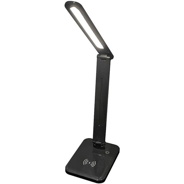 Merangue Desk Lamps with Charger Black - 5 W LED Bulb - Adjustable Angle, Built-in Wireless Charger - 300 lm Lumens - Desk Mountable - Black - for Desk