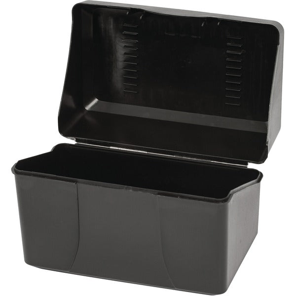 Merangue Index Card Box 4" x 6" Black - Media Size Supported: Index Card 4" (101.60 mm) x 6" (152.40 mm) - Lid Closure - Black - For Index Card