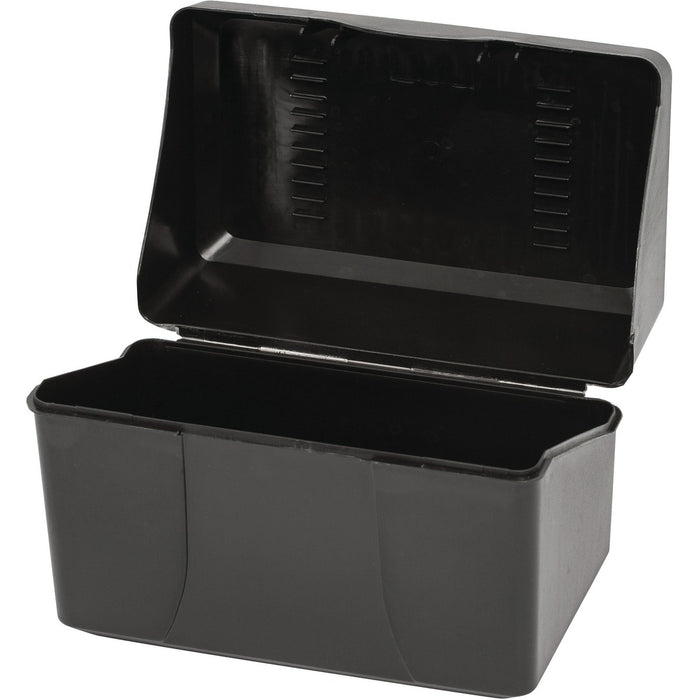 Merangue Index Card Box - Media Size Supported: Index Card 4" (101.60 mm) x 6" (152.40 mm) - Lid Closure - Black - For Index Card - 1 Each