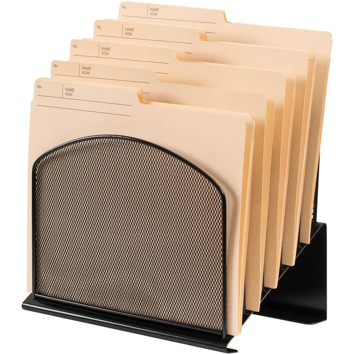 Merangue Letter Sorter - 12.1" (306.58 mm) Height x 11.2" (284.73 mm) Width x 7.2" (182.88 mm) Depth - Black - Mesh - 1 Each