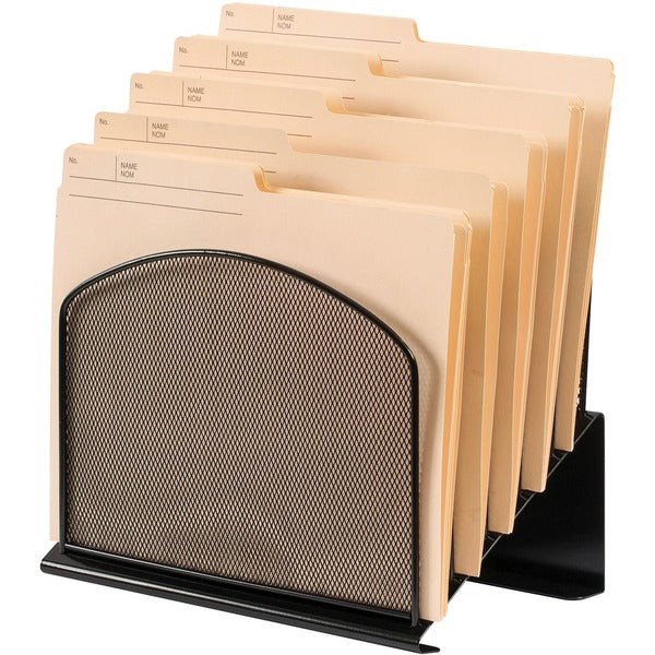 Merangue Letter Sorter - 12.1" (306.58 mm) Height x 11.2" (284.73 mm) Width x 7.2" (182.88 mm) Depth - Black - Mesh - 1 Each