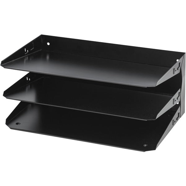 Merangue Metal 3-Tier Shelf, Legal - 3 Tier(s) - 6.1" (155.57 mm) Height x 15" (381 mm) Width x 8.8" (222.25 mm) Depth - Scratch Resistant, Chip Resistant, Label Holder - Black - Metal
