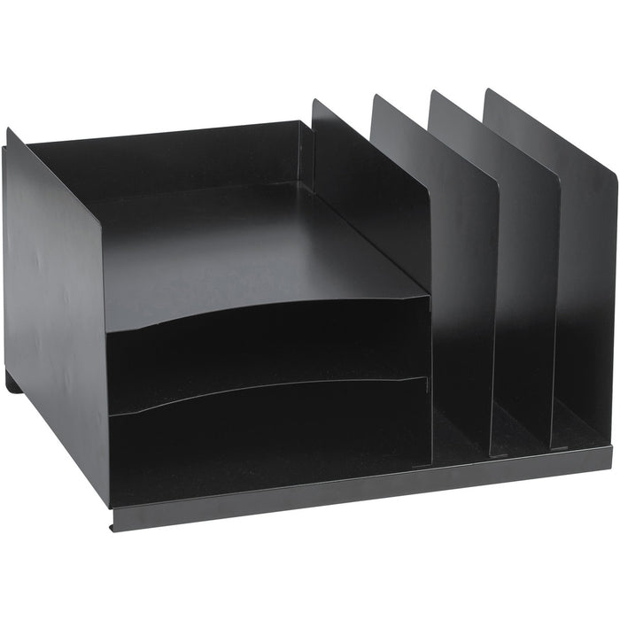 Merangue Metal Horizontal-Vertical Sorter - Horizontal/Vertical - 8.7" (220.66 mm) Height x 15" (381 mm) Width x 11" (279.40 mm) Depth - Desktop - Scratch Resistant, Chip Resistant, Non-skid, Scuff-free - Black - Metal - 1 Each