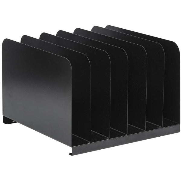 Merangue Metal 6 Section Vertical Sorter - 6 Tier(s) - Vertical - 7.9" (200.02 mm) Height x 11.3" (285.75 mm) Width x 10.9" (276.22 mm) Depth - Desktop - Scratch Resistant, Chip Resistant, Non-skid, Scuff-free - Black - Metal - 1 Each