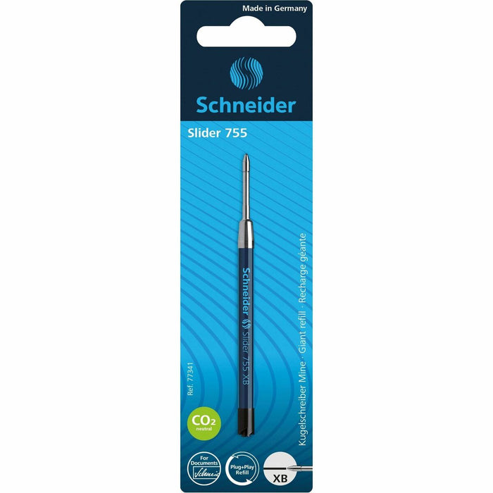 Schneider 755 Roller Pen Refill Extra Broad Black - Extra Broad Point - Black Ink - 1 Each
