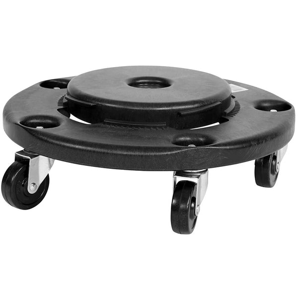Globe Universal Garbage Can Dolly - 18.1" (459.99 mm) Length x 18.1" (459.99 mm) Width x 4.7" (119.89 mm) Height - Black - 1 / Each