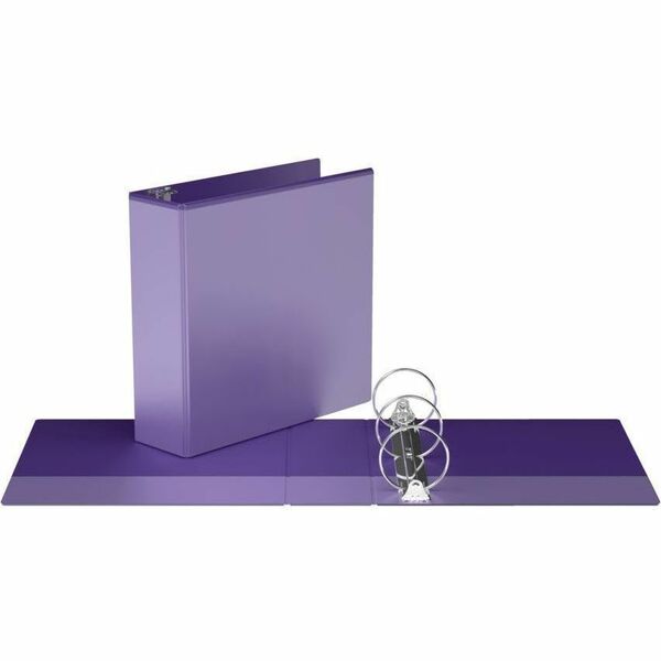 Davis Group Easyview Premium, Round Ring, Customizable, View Binder, 1 Each (Purple, 3") - 3" (76.20 mm) Binder Capacity - 8 1/2" (215.90 mm) x 11" (279.40 mm) Sheet Size - 600 Sheet Capacity - 3 Ring - Fastener: Round Ring - Pocket: Inside Front & Back -