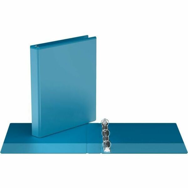 Davis Easyview 1" Round Ring Binder Turquoise - 1" (25.40 mm) Binder Capacity - 8 1/2" (215.90 mm) x 11" (279.40 mm) Sheet Size - 200 Sheet Capacity - 3 Ring - Fastener: Round Ring - Pocket: Inside Front & Back - Polypropylene - Turquoise Blue - 5.35 lb (