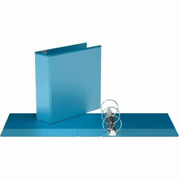 Davis Group Easyview Ring Binder - 3" (76.20 mm) Binder Capacity - 8 1/2" (215.90 mm) x 11" (279.40 mm) Sheet Size - 600 Sheet Capacity - 3 Ring - Fastener: Round Ring - Pocket: Inside Front & Back - Polypropylene - Turquoise Blue - 10 lb (4535.92 g) - Cl
