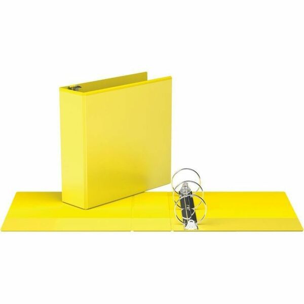 Davis Group Easyview Premium, Round Ring, Customizable, View Binder, 1 Each (Yellow, 3") - 3" (76.20 mm) Binder Capacity - 8 1/2" (215.90 mm) x 11" (279.40 mm) Sheet Size - 600 Sheet Capacity - 3 Ring - Fastener: Round Ring - Pocket: Inside Front & Back -