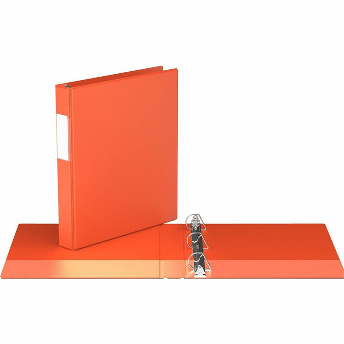 Davis Group Premium Economy, Angle D Ring, Binder, (Orange, 1") - 1" (25.40 mm) Binder Capacity - 8 1/2" (215.90 mm) x 11" (279.40 mm) Sheet Size - 225 Sheet Capacity - 3 Ring - Fastener: D-Ring - Pocket: 2, Inside Front & Back - Polypropylene - Orange -