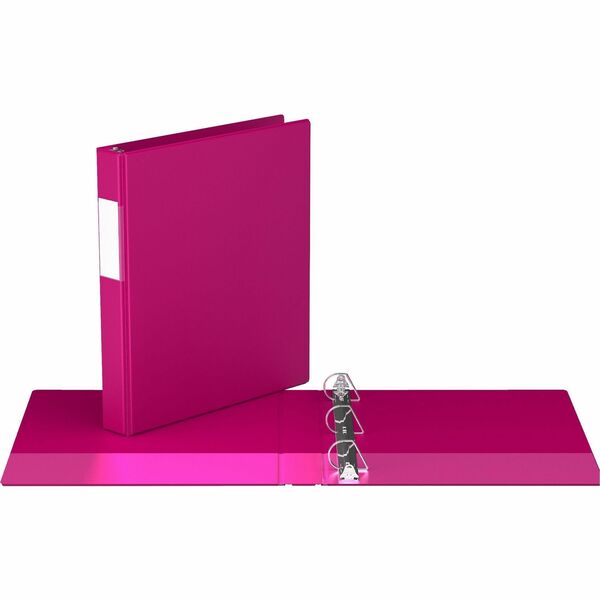 Davis Group Premium Economy, Angle D Ring, Binder, (Pink, 1") - 1" (25.40 mm) Binder Capacity - 8 1/2" (215.90 mm) x 11" (279.40 mm) Sheet Size - 225 Sheet Capacity - 3 Ring - Fastener: D-Ring - Pocket: 2, Inside Front & Back - Polypropylene - Pink - Labe