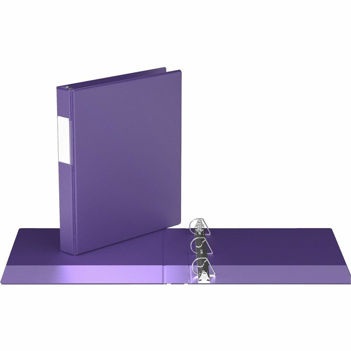 Davis Group Premium Economy, Angle D Ring, Binder, (Purple, 1") - 1" (25.40 mm) Binder Capacity - 8 1/2" (215.90 mm) x 11" (279.40 mm) Sheet Size - 225 Sheet Capacity - 3 Ring(s) - Fastener(s): D-Ring - Pocket(s): 2, Inside Front & Back - Polypropylene -