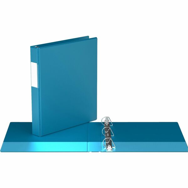 Davis Group Premium Economy, Angle D Ring, Binder, (Turquoise Blue, 1") - 1" (25.40 mm) Binder Capacity - 8 1/2" (215.90 mm) x 11" (279.40 mm) Sheet Size - 225 Sheet Capacity - 3 Ring - Fastener: D-Ring - Pocket: 2, Inside Front & Back - Polypropylene - T