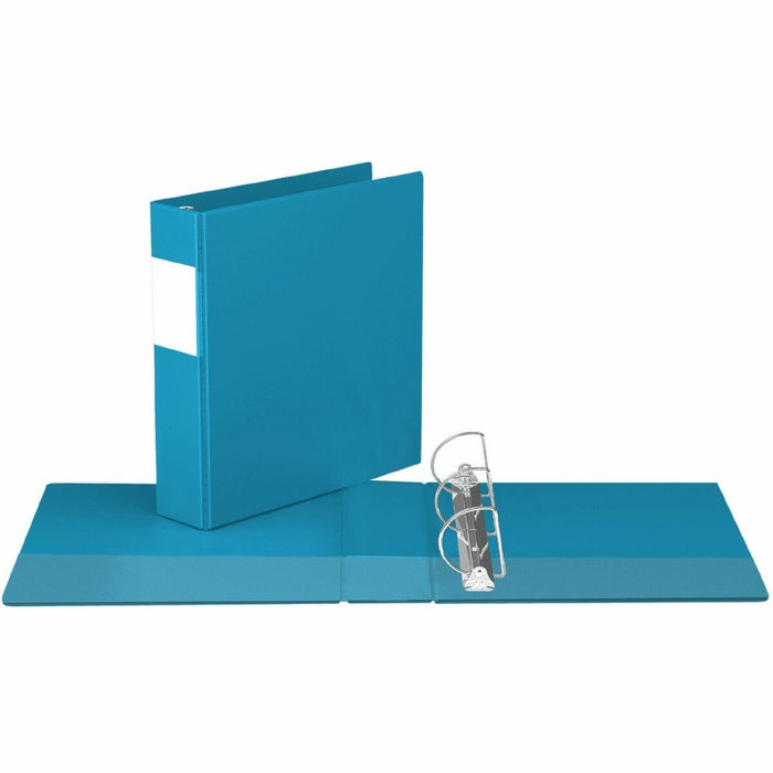 Davis Group Premium Economy, Angle D Ring, Binder, (Turquoisee Blue, 2") - 2" (50.80 mm) Binder Capacity - 8 1/2" (215.90 mm) x 11" (279.40 mm) Sheet Size - 475 Sheet Capacity - 3 Ring - Fastener: D-Ring - Pocket: 2, Inside Front & Back - Polypropylene -