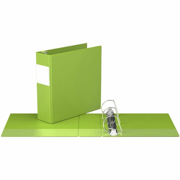 Davis Group Premium Economy, Angle D Ring, Binder, (Lime Green, 3") - 3" (76.20 mm) Binder Capacity - 8 1/2" (215.90 mm) x 11" (279.40 mm) Sheet Size - 625 Sheet Capacity - 3 Ring - Fastener: D-Ring - Pocket: 2, Inside Front & Back - Polypropylene - Lime