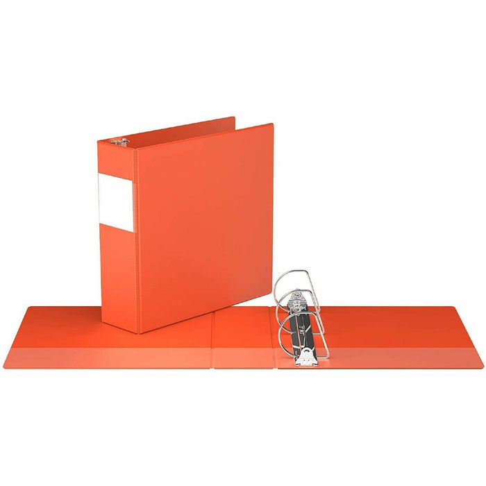 Davis Group Premium Economy, Angle D Ring, Binder, (Orange, 3") - 3" (76.20 mm) Binder Capacity - 8 1/2" (215.90 mm) x 11" (279.40 mm) Sheet Size - 625 Sheet Capacity - 3 Ring(s) - Fastener(s): D-Ring - Pocket(s): 2, Inside Front & Back - Polypropylene -