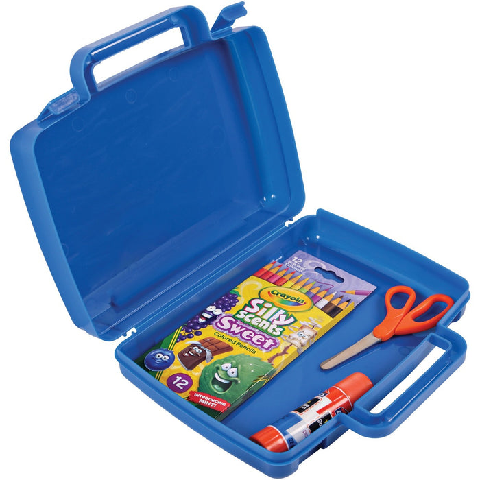 Deflecto Antimicrobial Storage Case Blue - External Dimensions: 8.6" (219.08 mm) Width x 10.2" (259.59 mm) Depth x 2.7" (68.58 mm) Height - Snap-tight Closure - Plastic - Blue - For Photo, Art/Craft Supplies - 1 Each