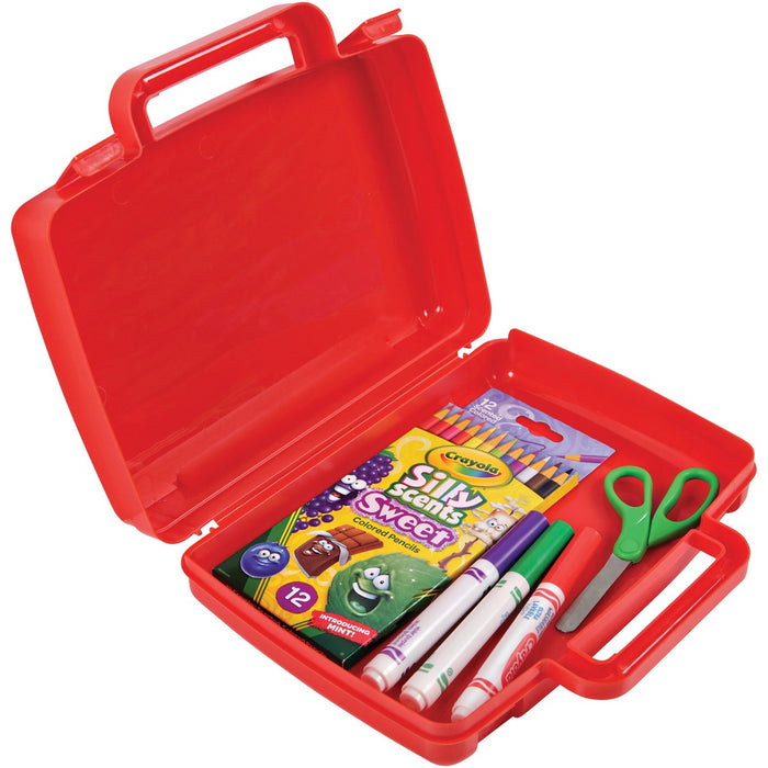 Deflecto Antimicrobial Storage Case Red - External Dimensions: 8.6" (219.08 mm) Width x 10.2" (259.59 mm) Depth x 2.7" (68.58 mm) Height - Snap-tight Closure - Plastic - Red - For Photo, Art/Craft Supplies - 1 Each
