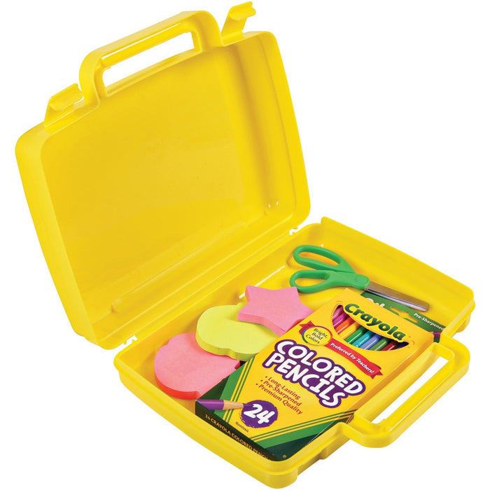Deflecto Antimicrobial Storage Case Yellow - External Dimensions: 8.6" (219.08 mm) Width x 10.2" (259.59 mm) Depth x 2.7" (68.58 mm) Height - Snap-tight Closure - Plastic - Yellow - For Photo, Art/Craft Supplies - 1 Each