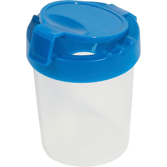 Deflecto Antimicrobial Kids No Spill Paint Cup Blue - Paint, Brush - 3.93" (99.82 mm) Height x 3.46" (87.88 mm) Width x 3.93" (99.82 mm) Depth - Blue - Plastic, Polypropylene - 1 Each
