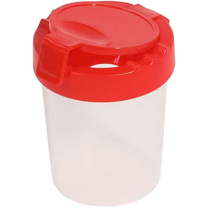 Deflecto Antimicrobial Kids No Spill Paint Cup Red - Paint, Brush - 3.93" (99.82 mm) Height x 3.46" (87.88 mm) Width x 3.93" (99.82 mm) Depth - Red - Plastic, Polypropylene - 1 Each