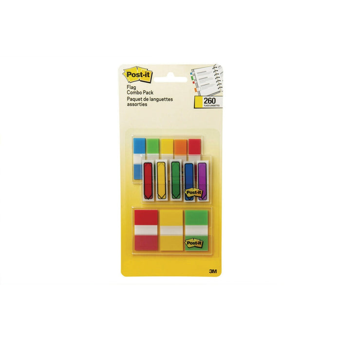 Post-it&reg; Flags Value Pack Assorted Colours 3 Dispensers/pkg - Assorted - Writable, Sticky, Residue-free - Dispenser Included - 260 / Pack