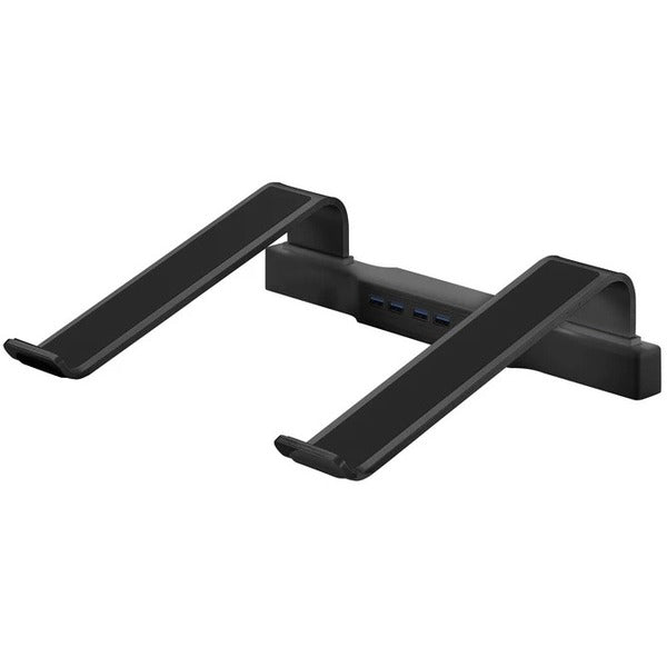 DAC&reg; Notebook Stand with USB Hub Black - Upto 15.6" Screen Size Notebook Support - Silicone - Built-in USB Hub - Black
