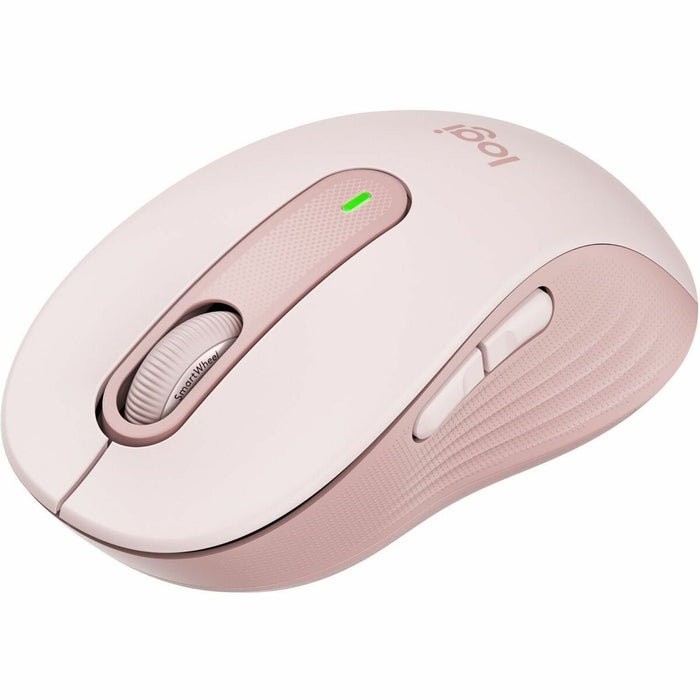 Logitech M650 Signature Wireless Mouse - Optical - Wireless - Bluetooth/Radio Frequency - Rose - USB - 2000 dpi - Scroll Wheel - 5 Button(s) - 5 Programmable Button(s) - Medium Hand/Palm Size - 1 Each