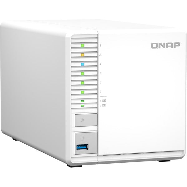 QNAP TS-364-4G SAN/NAS Storage System - Intel Celeron Quad-core (4 Core) 2 GHz - 3 x HDD Supported - 0 x HDD Installed - 3 x SSD Supported - 0 x SSD Installed - 4 GB RAM DDR4 SDRAM - Serial ATA/600 Controller - RAID Supported - 0, 1, 5, 6, 10, 50, 60, JBO