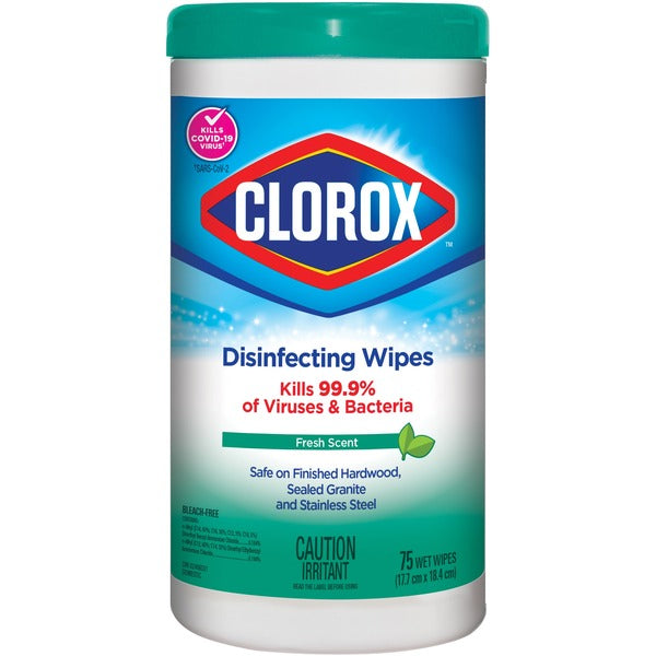 Clorox Disinfecting Wipe - Fresh Scent - Bleach-free - 75/Pack - 1 Each