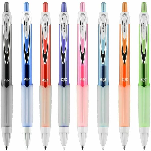 uniball 207 Fashion Retractable Gel Pens - uniball™ 207 Fashion Retractable Gel Pens, Medium Point (0.7mm), Assorted, 8 Pack