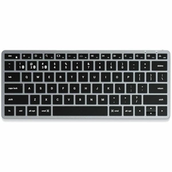Satechi Slim X1 Bluetooth Backlit Keyboard - Wireless Connectivity - Bluetooth - Compact - 5 - macOS, Windows 10, iOS - English (US) - QWERTY Layout - MacBook Pro, MacBook Air, iMac, iMac Pro, Mac mini, Mac Studio, Mac Pro, iPad Pro, iPad Air, iPad mini,