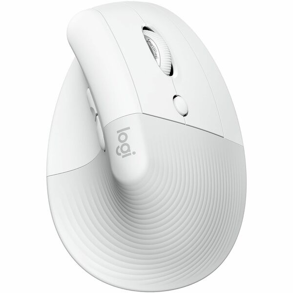Logitech Lift Vertical Ergonomic Mouse (Off-white) - Optical - Wireless - Bluetooth/Radio Frequency - Off White - USB - 4000 dpi - Scroll Wheel - 6 Button(s) - Small/Medium Hand/Palm Size - Right-handed - 1 Each