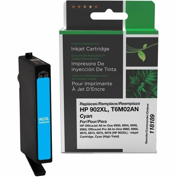 CIG Remanufactured High Yield Inkjet Ink Cartridge 902XL (HP 902XL, HP T6M02AN) - Cyan - 1 Each - 825 Pages