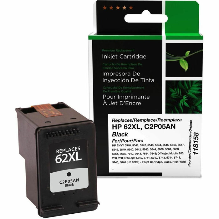 CIG Remanufactured High Yield Inkjet Ink Cartridge 62XL (C2P05AN) - Black - 1 Each - 600 Pages