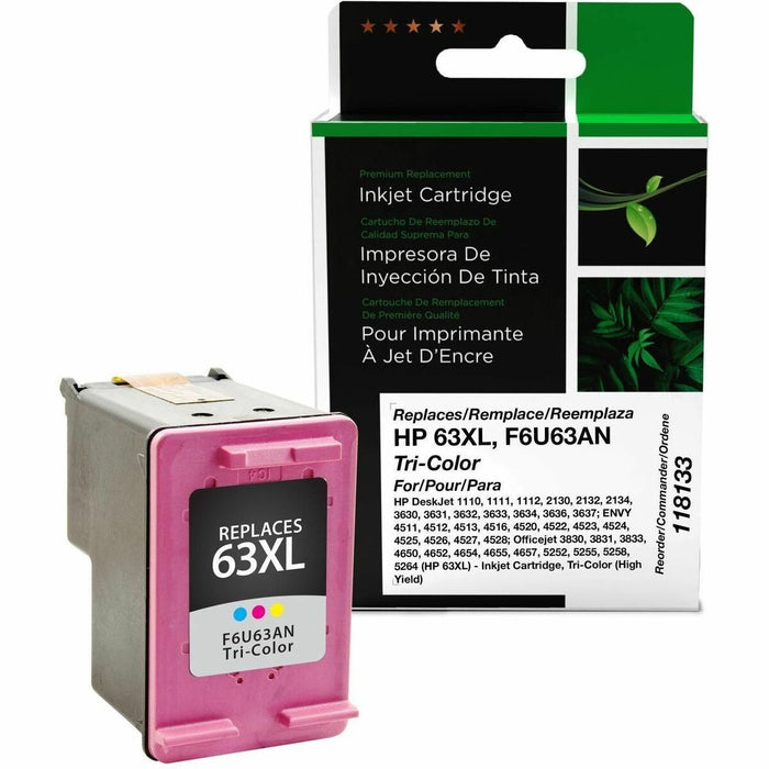 CIG Remanufactured High Yield Inkjet Ink Cartridge 63XL (F6U63AN) - Tri-color - 1 Each - 330 Pages