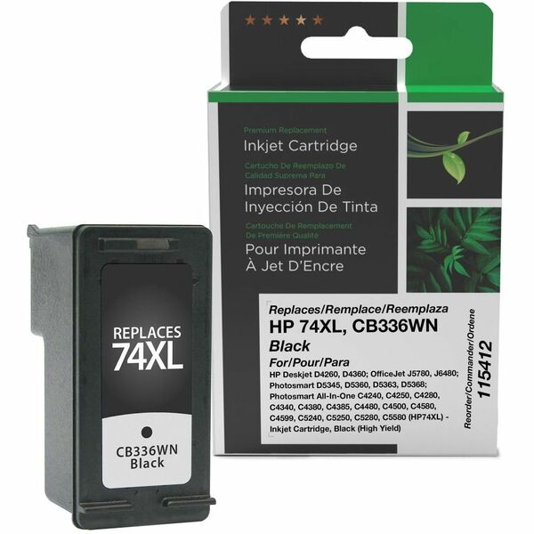 CIG Remanufactured High Yield Inkjet Ink Cartridge 74XL (CB336WN) - Black - 1 Each - 750 Pages