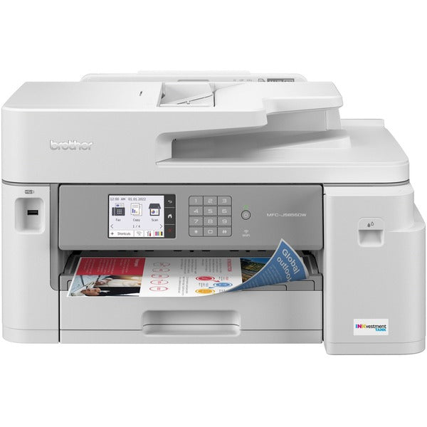 MFC-J5855DW INKvestment Tank All-in-One Multifunction Colour Inkjet Printer - Copier/Fax/Printer/Scanner - 30 ppm Mono/30 ppm Color Print - 4800 x 1200 dpi Print - Automatic Duplex Print - Up to 40000 Pages Monthly - Color Flatbed Scanner - 1200 x 1200 dp