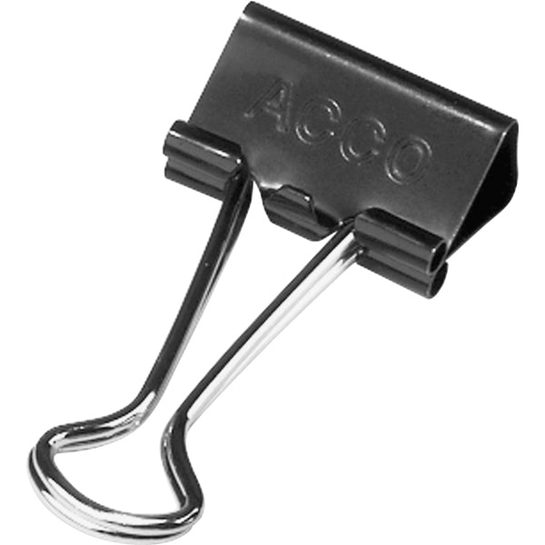 ACCO Small Foldback Binder Clips 3/4" wide (5/16" capacity) - Small - 0.75" (19.05 mm) Width - 0.3" (7.94 mm) Size Capacity - Reusable, Non-slip Grip, Rust Resistant, Scratch Resistant - Black - 12 / Box
