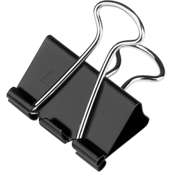 ACCO Medium Foldback Binder Clips 1 1/4" wide (5/8" capacity) - Medium - 1.25" (31.75 mm) Width - 0.6" (15.88 mm) Size Capacity - Reusable - Black - 12 / Box