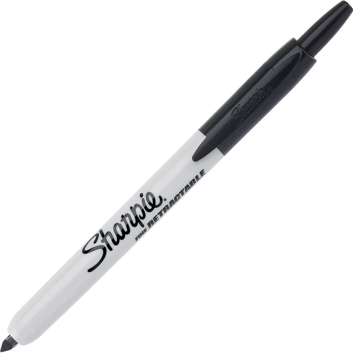 Sharpie Retractable Permanent Marker - Retractable - Black Ink - 1 Each