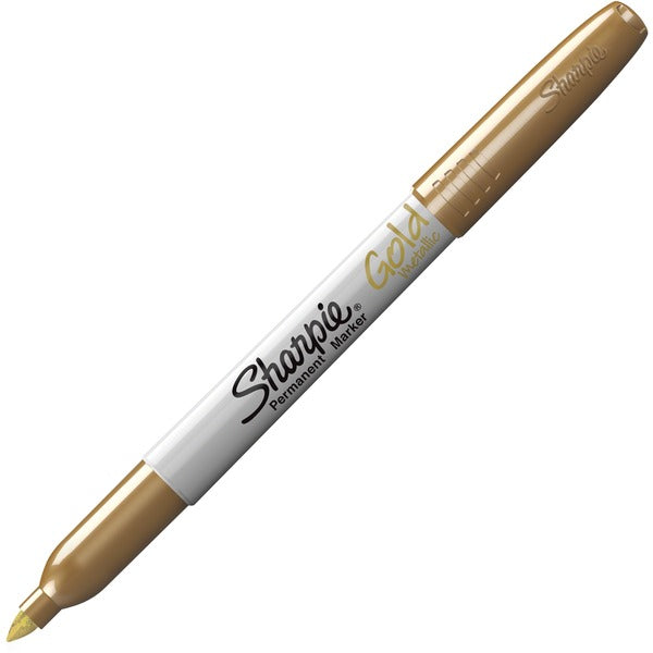 Sharpie Metallic Permanent Markers - Fine Marker Point - Gold Ink - Alcohol Based - 1 Each