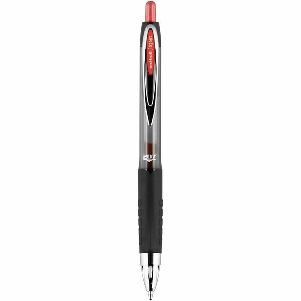 uniball&trade; 207 Retractable Gel - 0.7 mm (0.03") Medium Pen Point - Refillable - Retractable - Red Ink - Gel-based - 1 Each