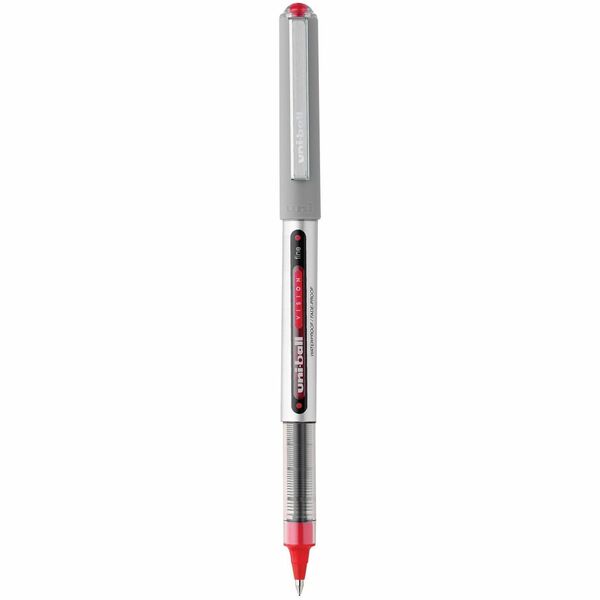 uniball&trade; Vision Rollerball Pens - 0.7 mm (0.03") Fine Pen Point - Red Ink - 1 Each