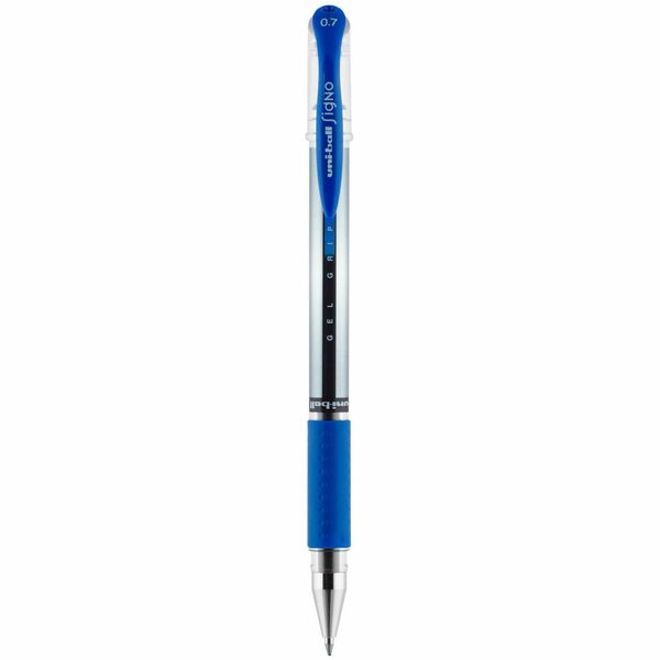 uniball&trade; Gel Grip Pens - 0.7 mm (0.03") Medium Pen Point - Blue Ink - Gel-based - 1 Each