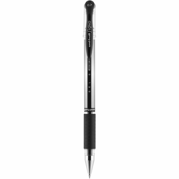 uniball&#8482; Gel Grip Pens - 0.7 mm (0.03") Medium Pen Point - Black Ink - Gel-based - 1 Each